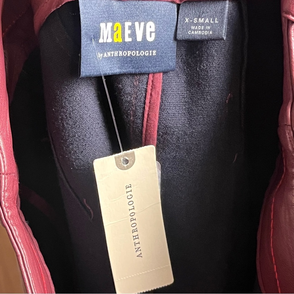 The Colette Faux Leather Cherry Burgundy Maxi Pencil Skirt by Maeve Vegan — XS - Picture 12 of 12